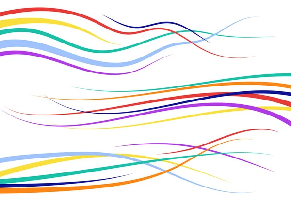 Sada Abstraktní Barvy Zakřivené Čáry Wave Designový Prvek Vektorové Ilustrace — Stockový vektor