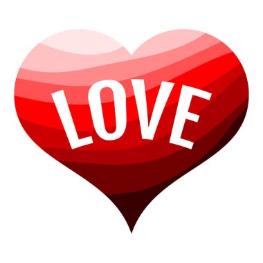 Bir yazıt aşk bir beyaz zemin üzerine kırmızı kalp. Vektör çizim