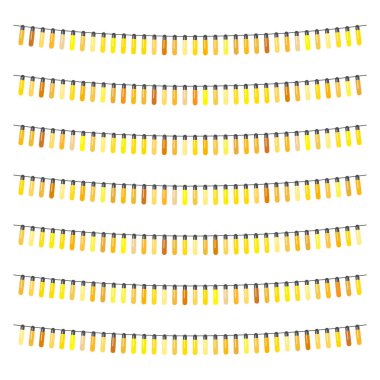 Beyaz zemin üzerine sarı ışık ampuller ile garland. Vektör çizim