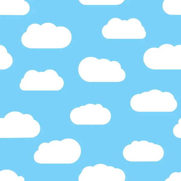Fondo Sin Costuras Con Cielo Azul Nubes Dibujos Animados Blancos — Vector de stock