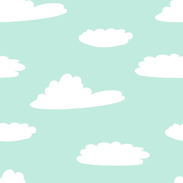 Fondo Sin Costuras Con Cielo Azul Nubes Dibujos Animados Blancos — Vector de stock