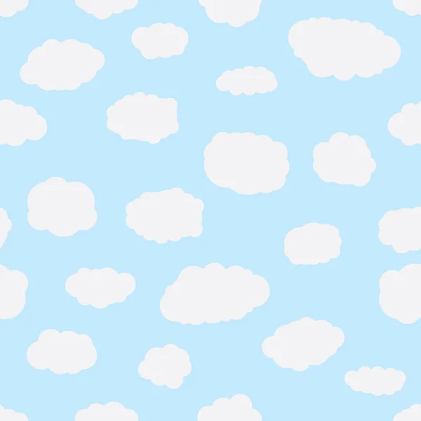 Mavi gökyüzü ve bulutlar beyaz çizgi film kesintisiz arka plan — Stok Vektör