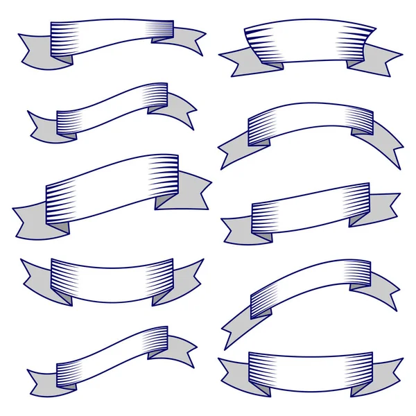 Conjunto de diez cintas y banners para diseño web — Archivo Imágenes Vectoriales