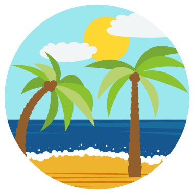 Palm ile düz stil vektör çizim