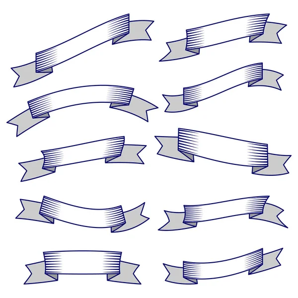 Uppsättning av tio band och banners för webbdesign — Stock vektor