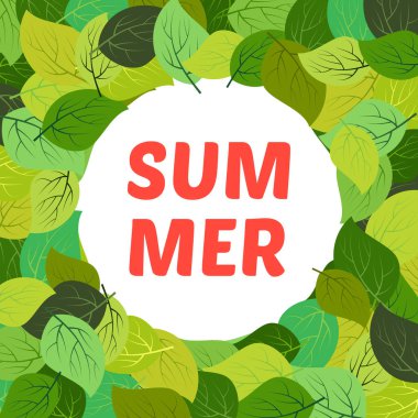 Arka plan ile yaz ortasında yazıt yaz ile bırakır. Vektör çizim