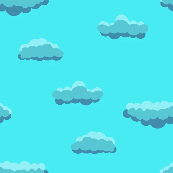 Fondo Sin Costuras Con Cielo Azul Nubes Dibujos Animados Blancos — Vector de stock