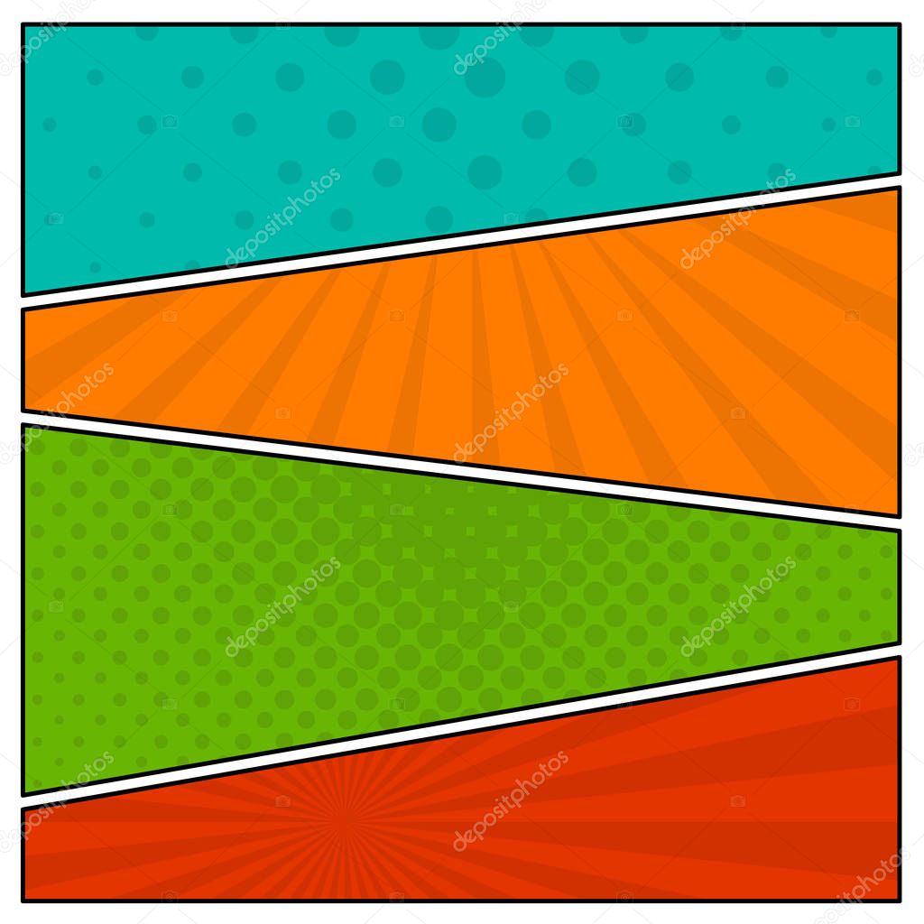 Colorful comic book page background