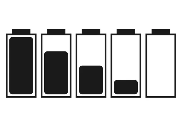 Un conjunto de cinco baterías — Archivo Imágenes Vectoriales