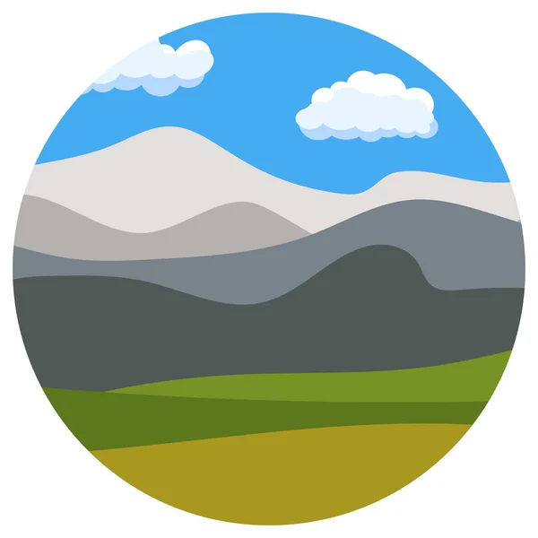 Paisaje natural de dibujos animados en círculo — Vector de stock