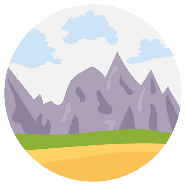 Paisaje natural de dibujos animados en círculo — Vector de stock