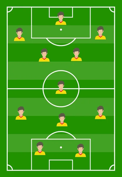 푸른 풀 이 있는 축구장 — 스톡 벡터