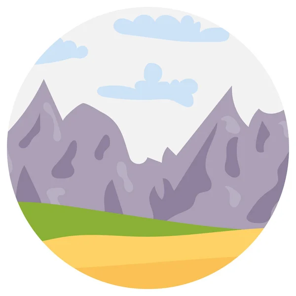 Paisaje natural de dibujos animados en círculo — Vector de stock