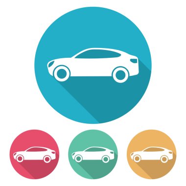 Dört renkli daireler çok stil otomobillerde düz