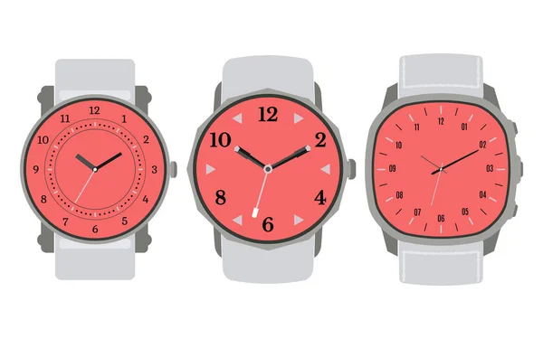 Set van drie mechanische horloges — Stockvector