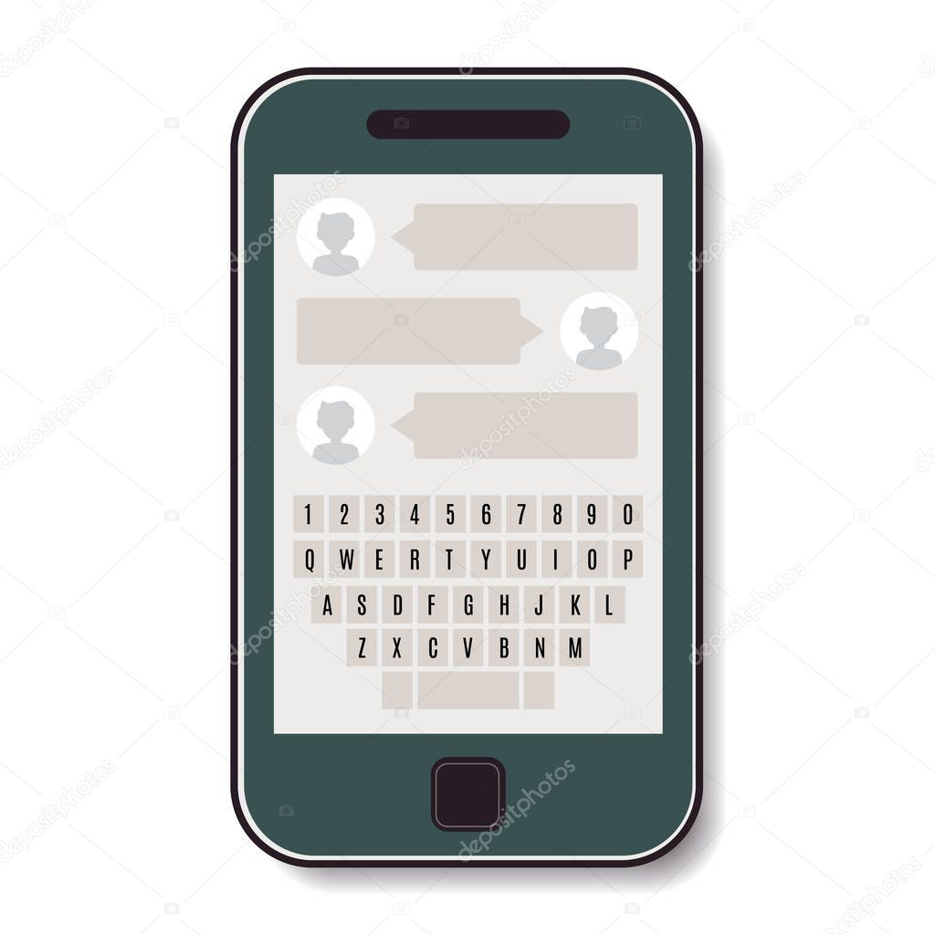 Mobile phone with chat and keyboard