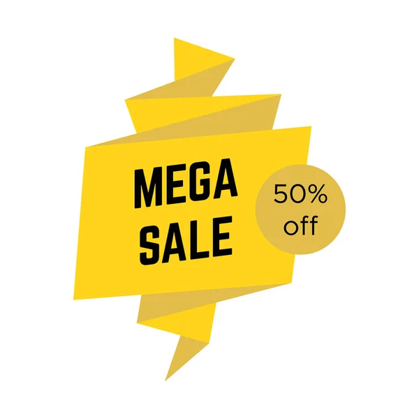 Pegatina mega venta amarilla — Vector de stock
