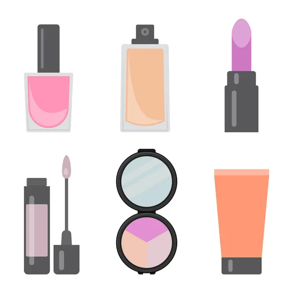 Conjunto de itens de maquiagem —  Vetores de Stock