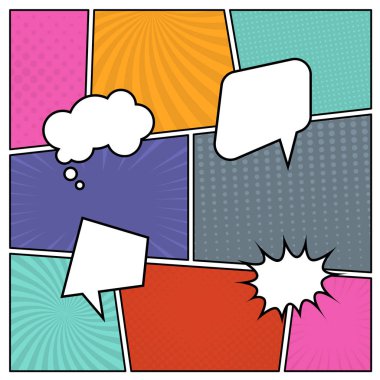 Renkli çizgi roman sayfa arka planı