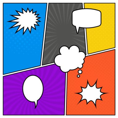 Renkli çizgi roman sayfa arka planı