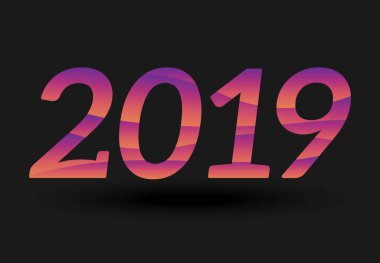 Yazıt siyah arka plan üzerine izole 2019