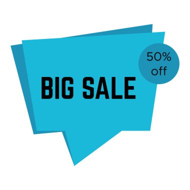 Metin ile mavi büyük satış etiket