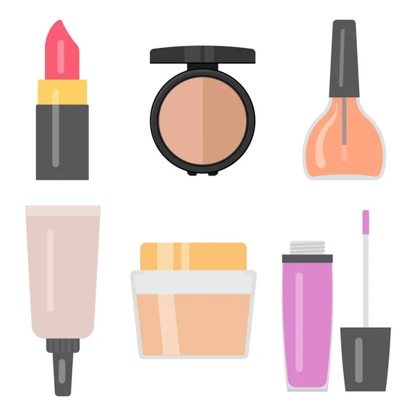 Set van make-up artikelen — Stockvector
