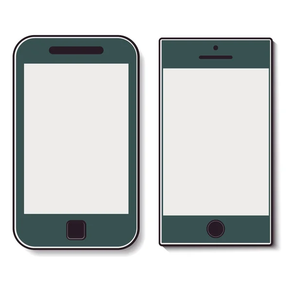 Два мобильных телефона с чистым экраном — стоковый вектор
