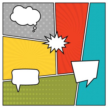 Çizgi roman sayfa arka planda pop sanat tarzı