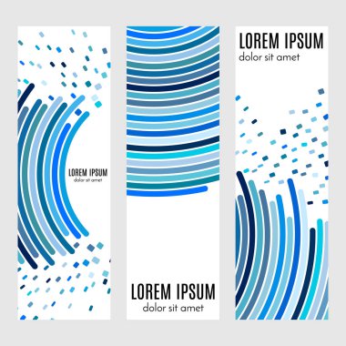 Soyut dikey başlık afiş kümesi