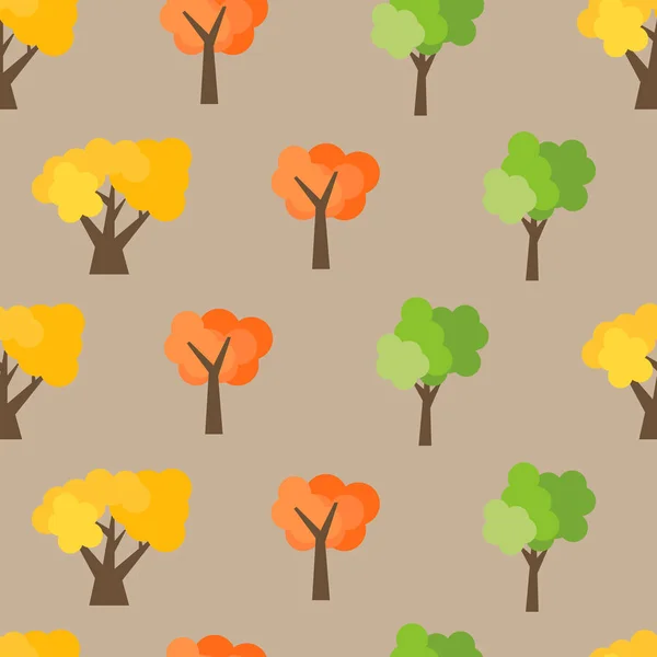 Naadloze patroon van herfst bomen — Stockvector