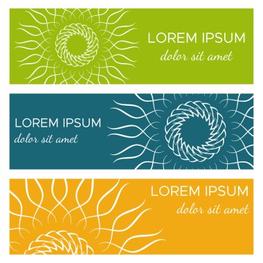 Soyut yatay başlık afiş kümesi