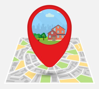 Bağlantısı olan hayali bir şehir haritası