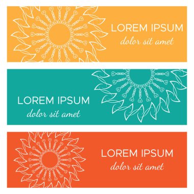 Soyut yatay başlık afiş kümesi