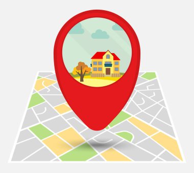 Bağlantısı olan hayali bir şehir haritası