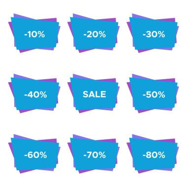 Dokuz satış etiketleri farklı indirim ile ayarla