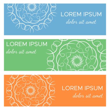 Soyut yatay başlık afiş kümesi 