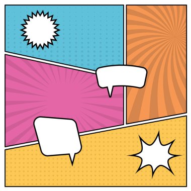 Renkli çizgi roman sayfa arka planı