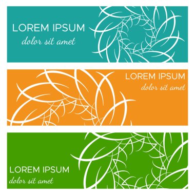 Soyut yatay başlık afiş kümesi