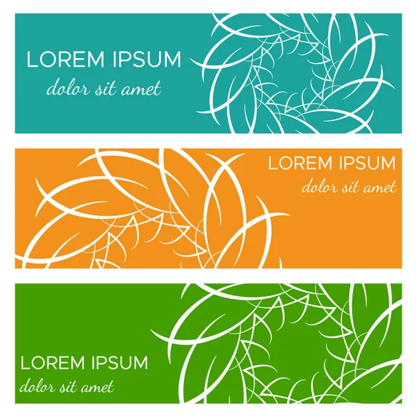 Soyut yatay başlık afiş kümesi