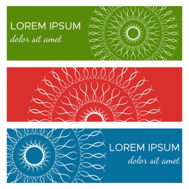 Soyut yatay başlık afiş kümesi