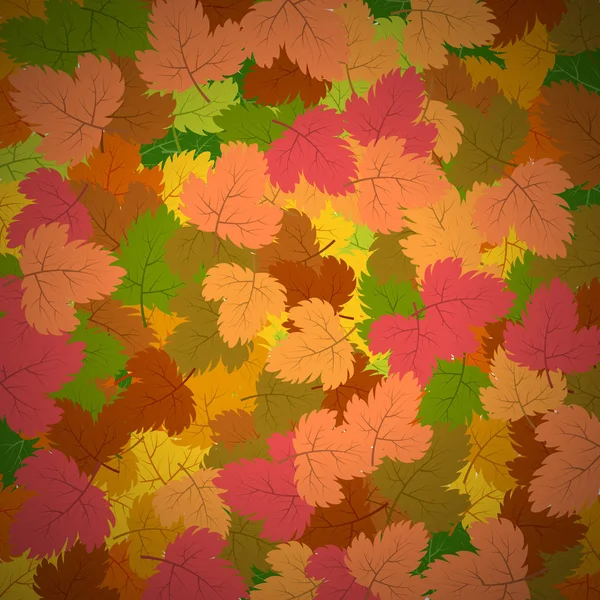 가을 잎으로 뒤덮인 배경 — 스톡 벡터