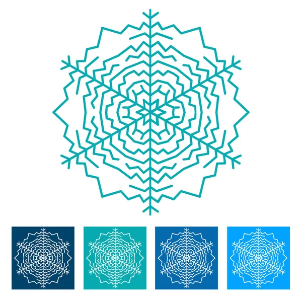 Copo de nieve azul. icono de Año Nuevo — Archivo Imágenes Vectoriales