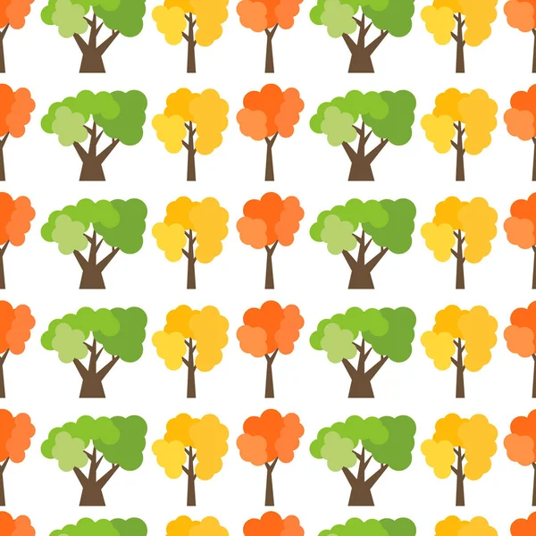 Nahtloses Muster von Herbstbäumen — Stockvektor