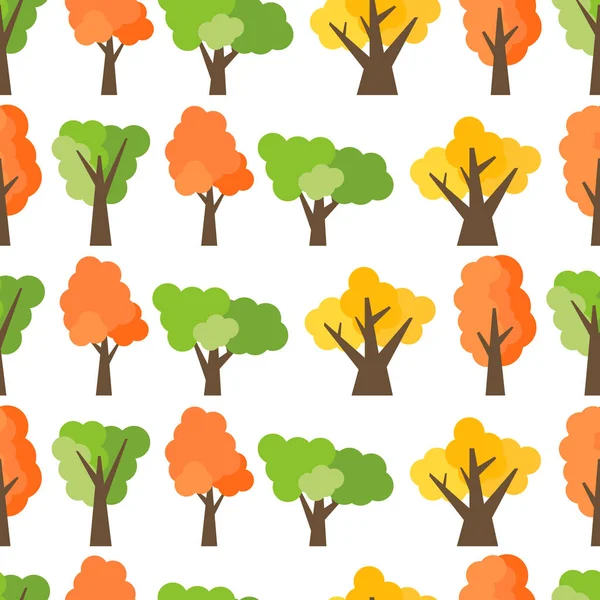Бесшовный рисунок осенних деревьев — стоковый вектор