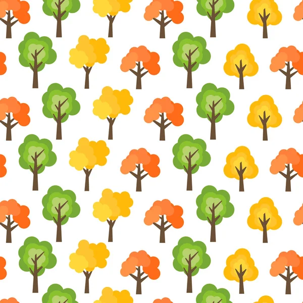 Naadloze patroon van herfst bomen — Stockvector