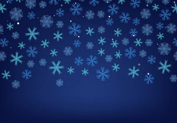 Fond d'hiver avec chute de neige et flocons de neige — Image vectorielle