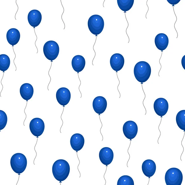 Seamless mönster med blå heliumballonger — Stock vektor