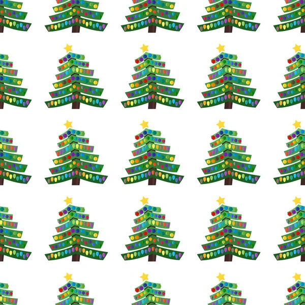 Nahtloses Muster mit Weihnachtsbaum — Stockvektor