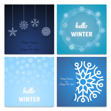 Dört kış ve yılbaşı arka planlar